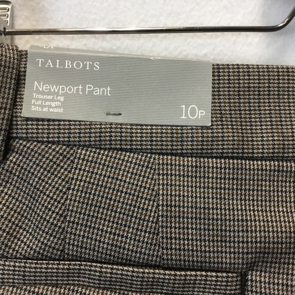 Talbots  Wool Blend Houndstooth Plaid Newport Pant - Picture 7 of 12